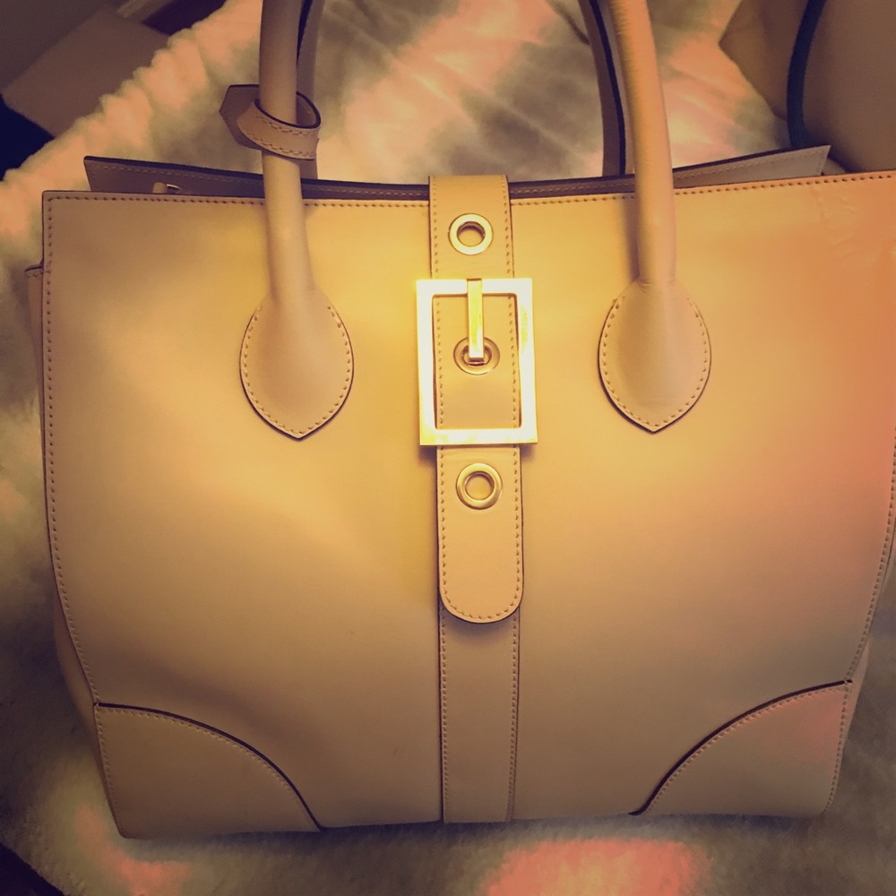 Italian leather tote. Worn once.  Mint condition
